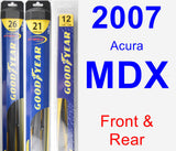 Front & Rear Wiper Blade Pack for 2007 Acura MDX - Hybrid