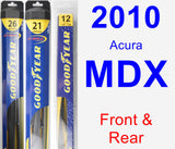 Front & Rear Wiper Blade Pack for 2010 Acura MDX - Hybrid
