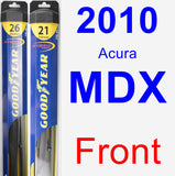 Front Wiper Blade Pack for 2010 Acura MDX - Hybrid