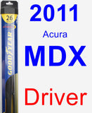 Driver Wiper Blade for 2011 Acura MDX - Hybrid