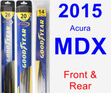 Front & Rear Wiper Blade Pack for 2015 Acura MDX - Hybrid