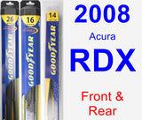 Front & Rear Wiper Blade Pack for 2008 Acura RDX - Hybrid