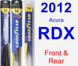 Front & Rear Wiper Blade Pack for 2012 Acura RDX - Hybrid