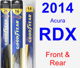 Front & Rear Wiper Blade Pack for 2014 Acura RDX - Hybrid