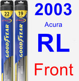 Front Wiper Blade Pack for 2003 Acura RL - Hybrid