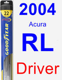 Driver Wiper Blade for 2004 Acura RL - Hybrid