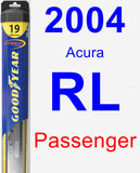Passenger Wiper Blade for 2004 Acura RL - Hybrid