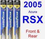 Front & Rear Wiper Blade Pack for 2005 Acura RSX - Hybrid