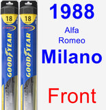Front Wiper Blade Pack for 1988 Alfa Romeo Milano - Hybrid