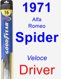 Driver Wiper Blade for 1971 Alfa Romeo Spider - Hybrid