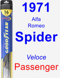 Passenger Wiper Blade for 1971 Alfa Romeo Spider - Hybrid