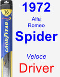 Driver Wiper Blade for 1972 Alfa Romeo Spider - Hybrid