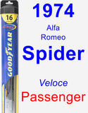 Passenger Wiper Blade for 1974 Alfa Romeo Spider - Hybrid