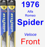 Front Wiper Blade Pack for 1976 Alfa Romeo Spider - Hybrid