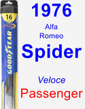 Passenger Wiper Blade for 1976 Alfa Romeo Spider - Hybrid