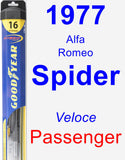 Passenger Wiper Blade for 1977 Alfa Romeo Spider - Hybrid