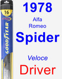 Driver Wiper Blade for 1978 Alfa Romeo Spider - Hybrid