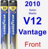 Front Wiper Blade Pack for 2010 Aston Martin V12 Vantage - Hybrid
