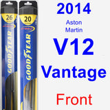 Front Wiper Blade Pack for 2014 Aston Martin V12 Vantage - Hybrid