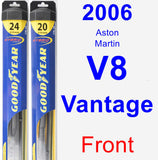 Front Wiper Blade Pack for 2006 Aston Martin V8 Vantage - Hybrid