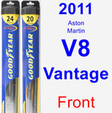 Front Wiper Blade Pack for 2011 Aston Martin V8 Vantage - Hybrid