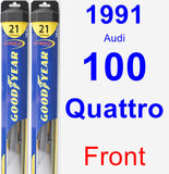 Front Wiper Blade Pack for 1991 Audi 100 Quattro - Hybrid