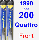 Front Wiper Blade Pack for 1990 Audi 200 Quattro - Hybrid