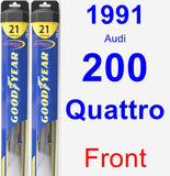 Front Wiper Blade Pack for 1991 Audi 200 Quattro - Hybrid