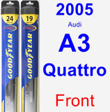 Front Wiper Blade Pack for 2005 Audi A3 Quattro - Hybrid