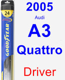 Driver Wiper Blade for 2005 Audi A3 Quattro - Hybrid