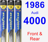 Front & Rear Wiper Blade Pack for 1986 Audi 4000 - Hybrid