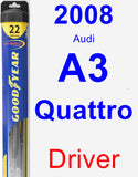 Driver Wiper Blade for 2008 Audi A3 Quattro - Hybrid