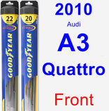 Front Wiper Blade Pack for 2010 Audi A3 Quattro - Hybrid