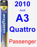 Passenger Wiper Blade for 2010 Audi A3 Quattro - Hybrid