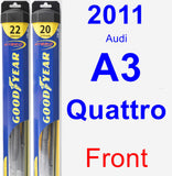 Front Wiper Blade Pack for 2011 Audi A3 Quattro - Hybrid