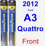 Front Wiper Blade Pack for 2012 Audi A3 Quattro - Hybrid