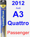 Passenger Wiper Blade for 2012 Audi A3 Quattro - Hybrid