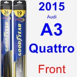 Front Wiper Blade Pack for 2015 Audi A3 Quattro - Hybrid