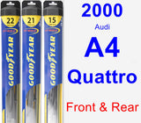 Front & Rear Wiper Blade Pack for 2000 Audi A4 Quattro - Hybrid
