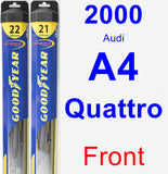 Front Wiper Blade Pack for 2000 Audi A4 Quattro - Hybrid
