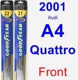 Front Wiper Blade Pack for 2001 Audi A4 Quattro - Hybrid