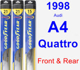 Front & Rear Wiper Blade Pack for 1998 Audi A4 Quattro - Hybrid