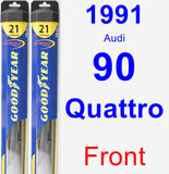 Front Wiper Blade Pack for 1991 Audi 90 Quattro - Hybrid