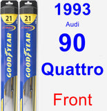 Front Wiper Blade Pack for 1993 Audi 90 Quattro - Hybrid