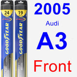 Front Wiper Blade Pack for 2005 Audi A3 - Hybrid