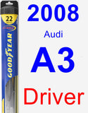 Driver Wiper Blade for 2008 Audi A3 - Hybrid