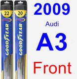 Front Wiper Blade Pack for 2009 Audi A3 - Hybrid