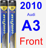 Front Wiper Blade Pack for 2010 Audi A3 - Hybrid