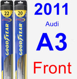 Front Wiper Blade Pack for 2011 Audi A3 - Hybrid