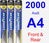 Front & Rear Wiper Blade Pack for 2000 Audi A4 - Hybrid